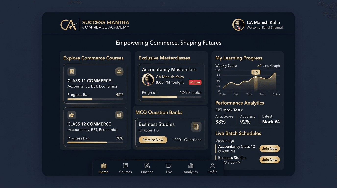 Success Mantra – Commerce Study App & CBT Portal - Full Stack EdTech Web App & CBT Engine engineered by Dhairya Gulati